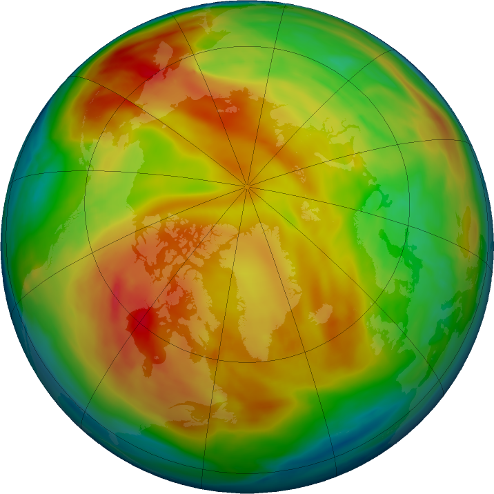 Arctic ozone map for 22 January 2021